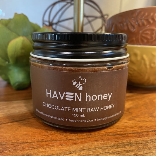 Chocolate Mint Raw Honey - 150 mL